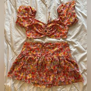 Wild fable top and skirt matching set